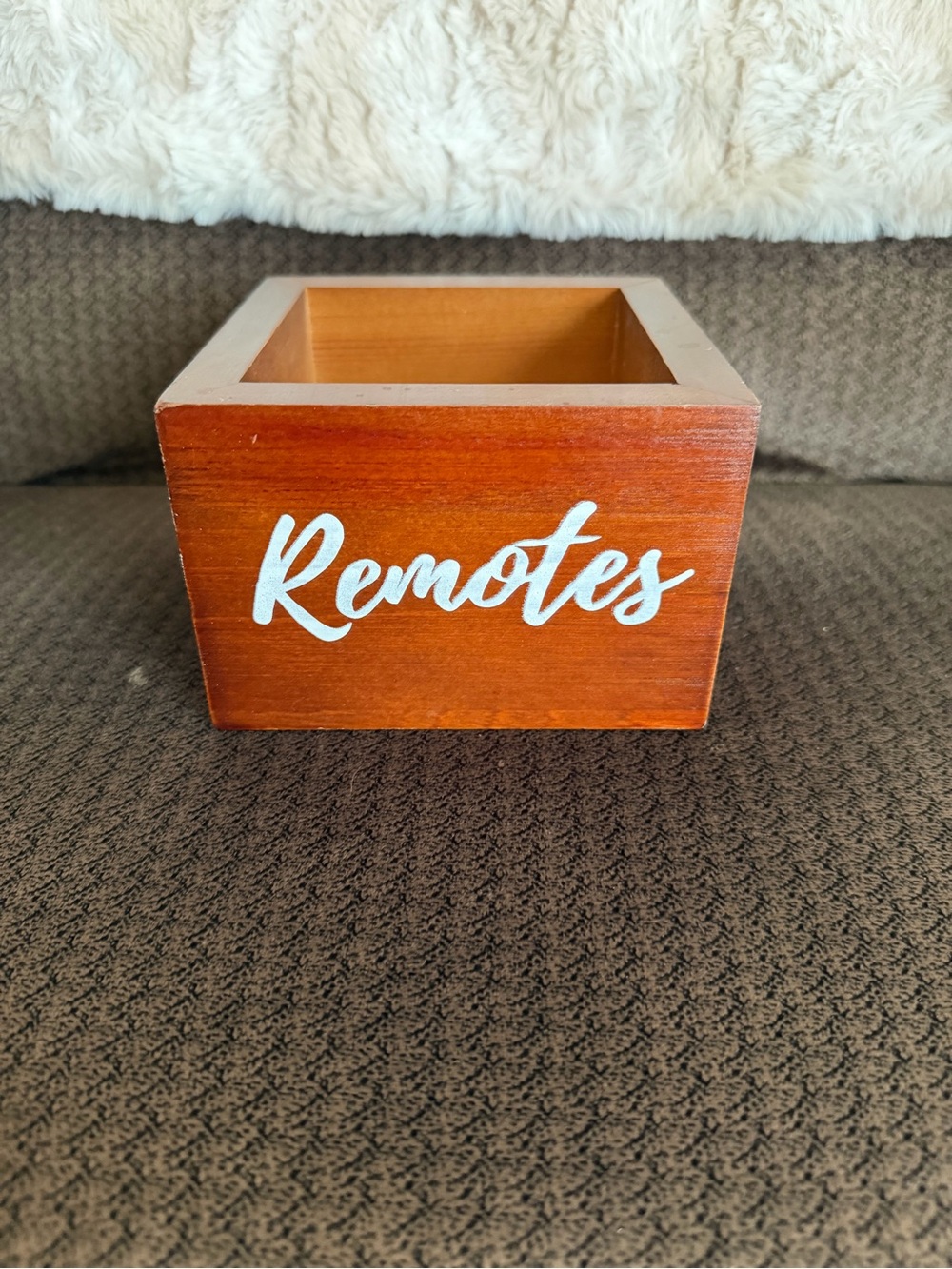 Remotes Wooden Organizer Box - Brown